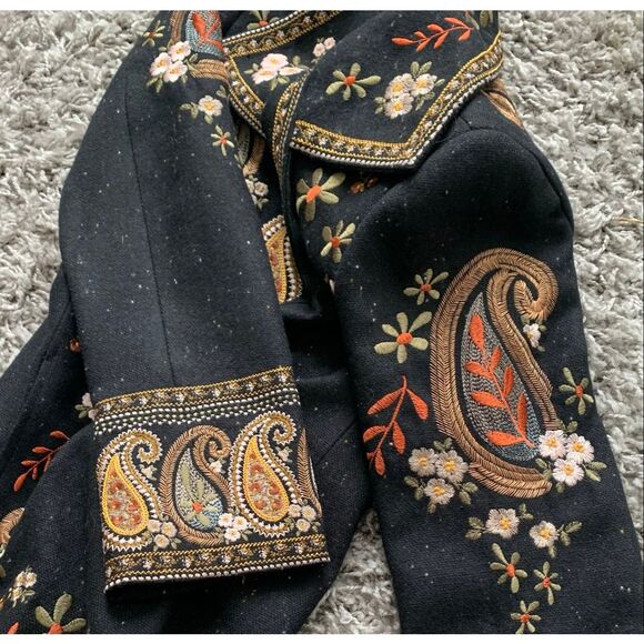 NEW Johnny Was Biya embroidered Paisley LONG JACKET COAT sz M - Picture 8 of 13